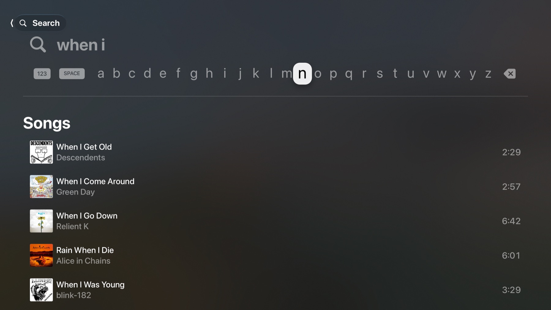 Search on Apple TV